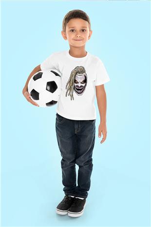 Bray Wyatt Baskılı Beyaz Unisex Beyaz Çocuk Tişört - Tshirt