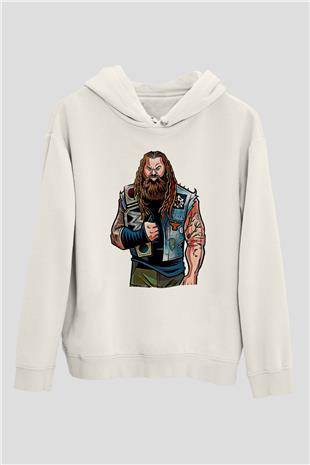 Bray Wyatt Baskılı Beyaz Unisex Hoodie