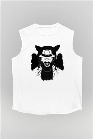 Bray Wyatt Baskılı Beyaz Unisex Kolsuz Tişört - Tshirt