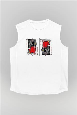 Bray Wyatt Baskılı Beyaz Unisex Kolsuz Tişört - Tshirt