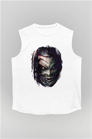Bray Wyatt Baskılı Beyaz Unisex Kolsuz Tişört - Tshirt