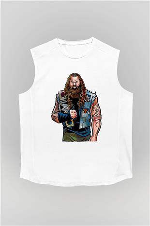 Bray Wyatt Baskılı Beyaz Unisex Kolsuz Tişört - Tshirt