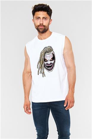 Bray Wyatt Baskılı Beyaz Unisex Kolsuz Tişört - Tshirt