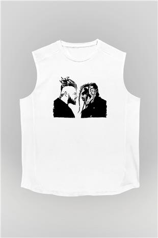 Bray Wyatt Baskılı Beyaz Unisex Kolsuz Tişört - Tshirt