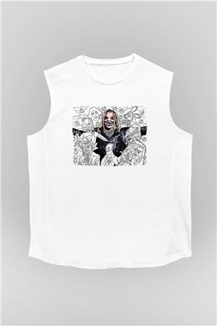 Bray Wyatt Baskılı Beyaz Unisex Kolsuz Tişört - Tshirt