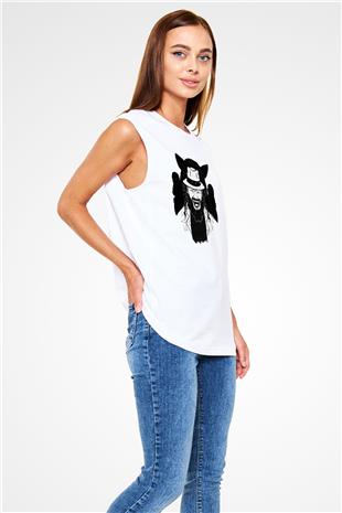 Bray Wyatt Baskılı Beyaz Unisex Kolsuz Tişört - Tshirt