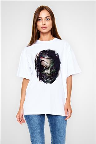 Bray Wyatt Baskılı Beyaz Unisex Oversize Tişört - Tshirt