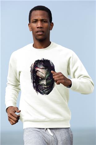Bray Wyatt Baskılı Beyaz Unisex Sweatshirt