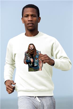 Bray Wyatt Baskılı Beyaz Unisex Sweatshirt