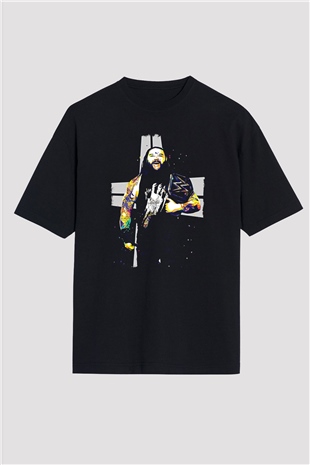 Bray Wyatt Baskılı Unisex Siyah Oversize Tişört - Tshirt