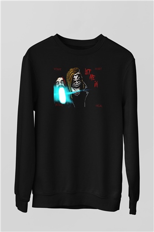 Bray Wyatt Baskılı Unisex Siyah Sweatshirt