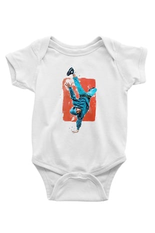 Breakdans Beyaz Bebek Body - Zıbın