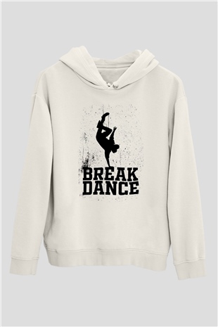 Breakdans Beyaz Unisex Hoodie