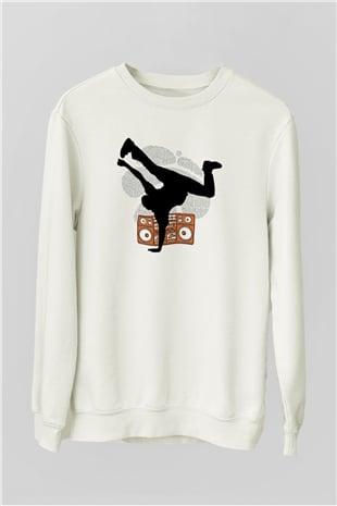 Breakdans Beyaz Unisex Sweatshirt