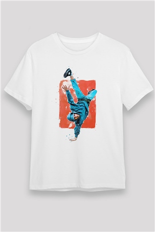 Breakdans Beyaz Unisex Tişört T-Shirt - TişörtFabrikası