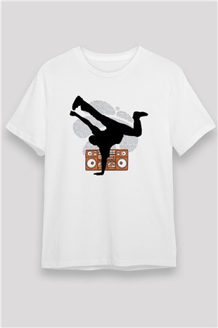 Breakdans Beyaz Unisex Tişört T-Shirt - TişörtFabrikası