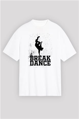Breakdans Beyaz Oversize Tişört Oversize T-shirt - TişörtFabrikası