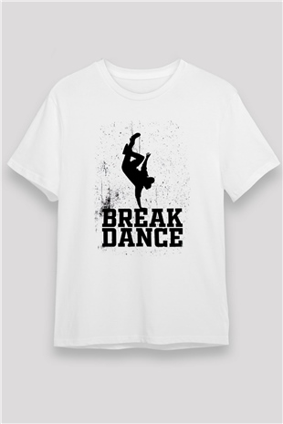 Breakdans Beyaz Unisex Tişört T-Shirt - TişörtFabrikası