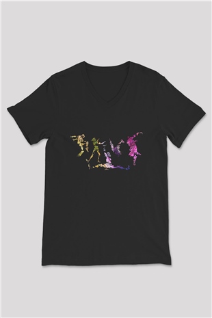 Breakdans Siyah Unisex V Yaka Tişört