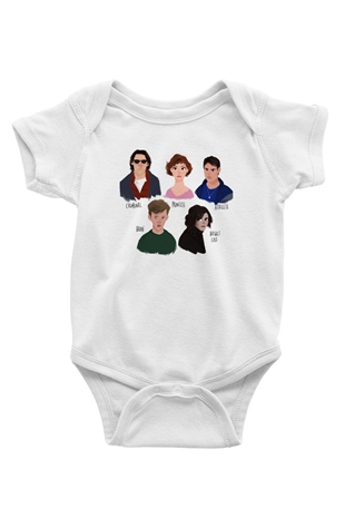 Breakfast Club Baskılı Beyaz Unisex Bebek Body - Zıbın