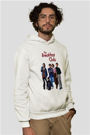 Breakfast Club Beyaz Unisex Kapşonlu Sweatshirt