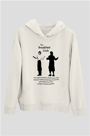 Breakfast Club Beyaz Unisex Kapşonlu Sweatshirt