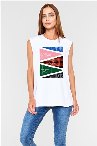 Breakfast Club Beyaz Unisex Kolsuz Tişört