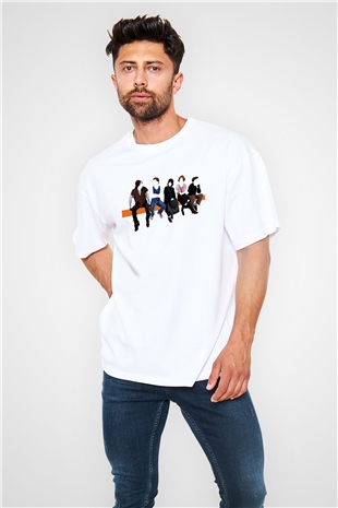 Breakfast Club Beyaz Unisex Oversize Tişört