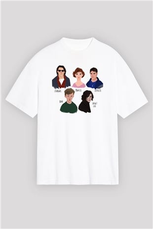 Breakfast Club Beyaz Unisex Oversize Tişört