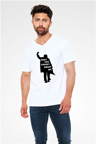 Breakfast Club Beyaz Unisex V Yaka Tişört