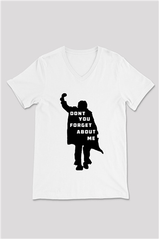 Breakfast Club Beyaz Unisex V Yaka Tişört