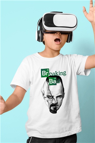 Breaking Bad Heisenberg Baskılı Beyaz Unisex Çocuk Tişört