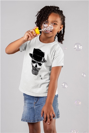 Breaking Bad Heisenberg Baskılı Beyaz Unisex Çocuk Tişört