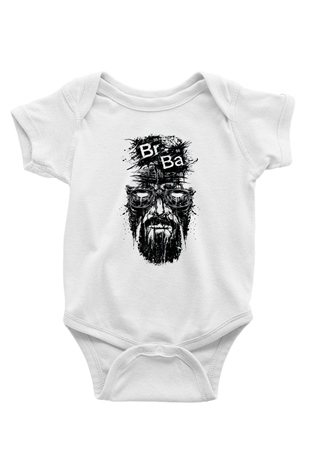 Breaking Bad Heisenberg Baskılı Beyaz Unisex Bebek Body - Zıbın
