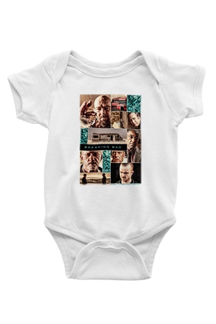 Breaking Bad Heisenberg Baskılı Beyaz Unisex Bebek Body - Zıbın