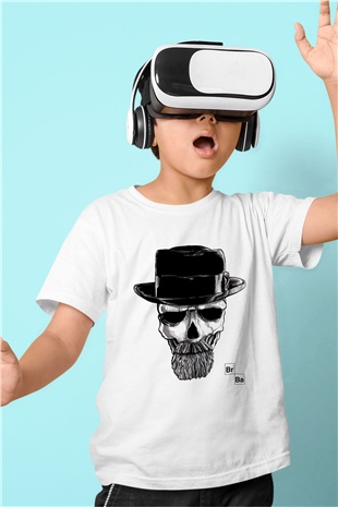 Breaking Bad Heisenberg Baskılı Beyaz Unisex Çocuk Tişört
