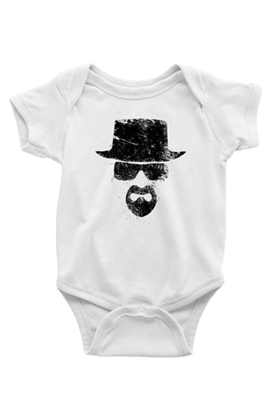 Breaking Bad Heisenberg Baskılı Beyaz Unisex Bebek Body - Zıbın