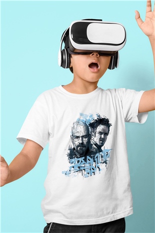 Breaking Bad Heisenberg Baskılı Beyaz Unisex Çocuk Tişört