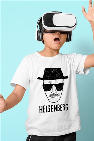Breaking Bad Heisenberg Baskılı Beyaz Unisex Çocuk Tişört
