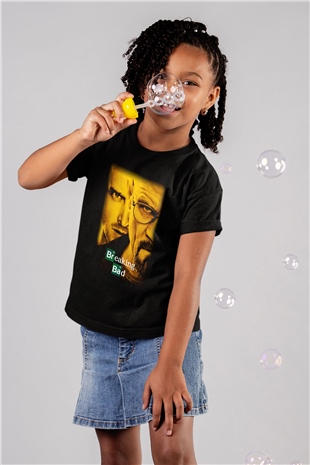 Breaking Bad Heisenberg Baskılı Siyah Unisex Çocuk Tişört