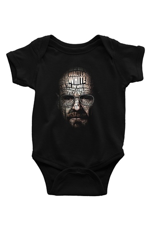 Breaking Bad Heisenberg Baskılı Siyah Bebek Body - Zıbın