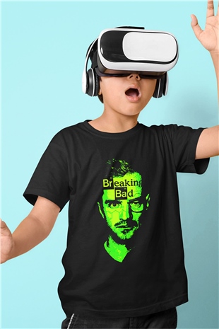 Breaking Bad Heisenberg Baskılı Siyah Unisex Çocuk Tişört