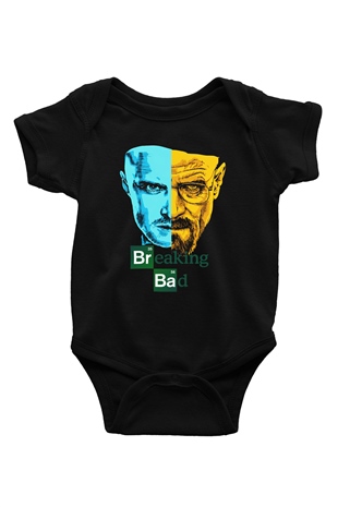 Breaking Bad Heisenberg Baskılı Siyah Bebek Body - Zıbın