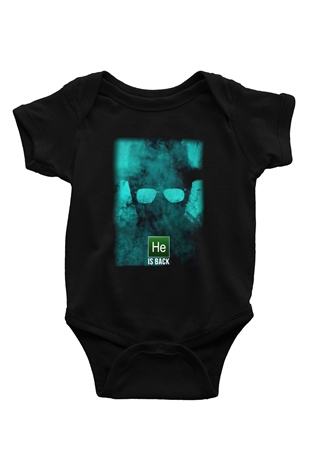 Breaking Bad Heisenberg Baskılı Siyah Bebek Body - Zıbın