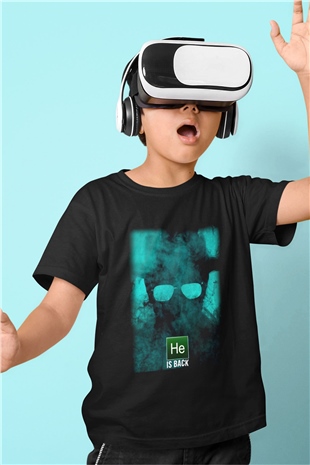Breaking Bad Heisenberg Baskılı Siyah Unisex Çocuk Tişört