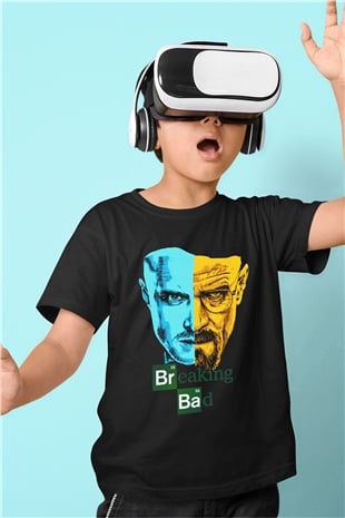 Breaking Bad Heisenberg Baskılı Siyah Unisex Çocuk Tişört