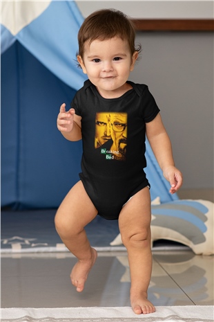Breaking Bad Heisenberg Baskılı Siyah Bebek Body - Zıbın