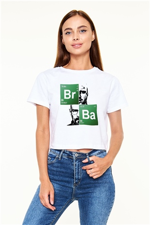 Breaking Bad Heisenberg Beyaz Croptop Tişört