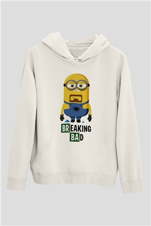 Breaking Bad Heisenberg Beyaz Unisex Kapşonlu Sweatshirt