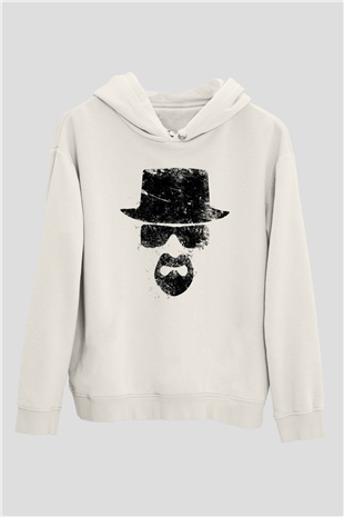Breaking Bad Heisenberg Beyaz Unisex Kapşonlu Sweatshirt